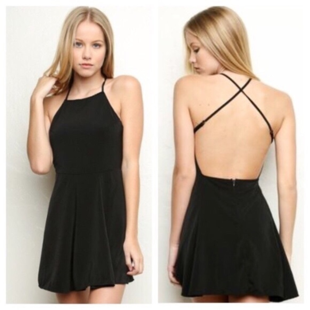 Brandy Melville Black Skater Dress